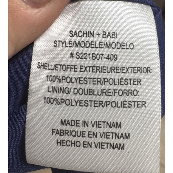 Sachin & Babi Alli Gown Deep Cobalt Blue Puff Sleeve Maxi Dress Size 6 READ - Picture 6 of 7